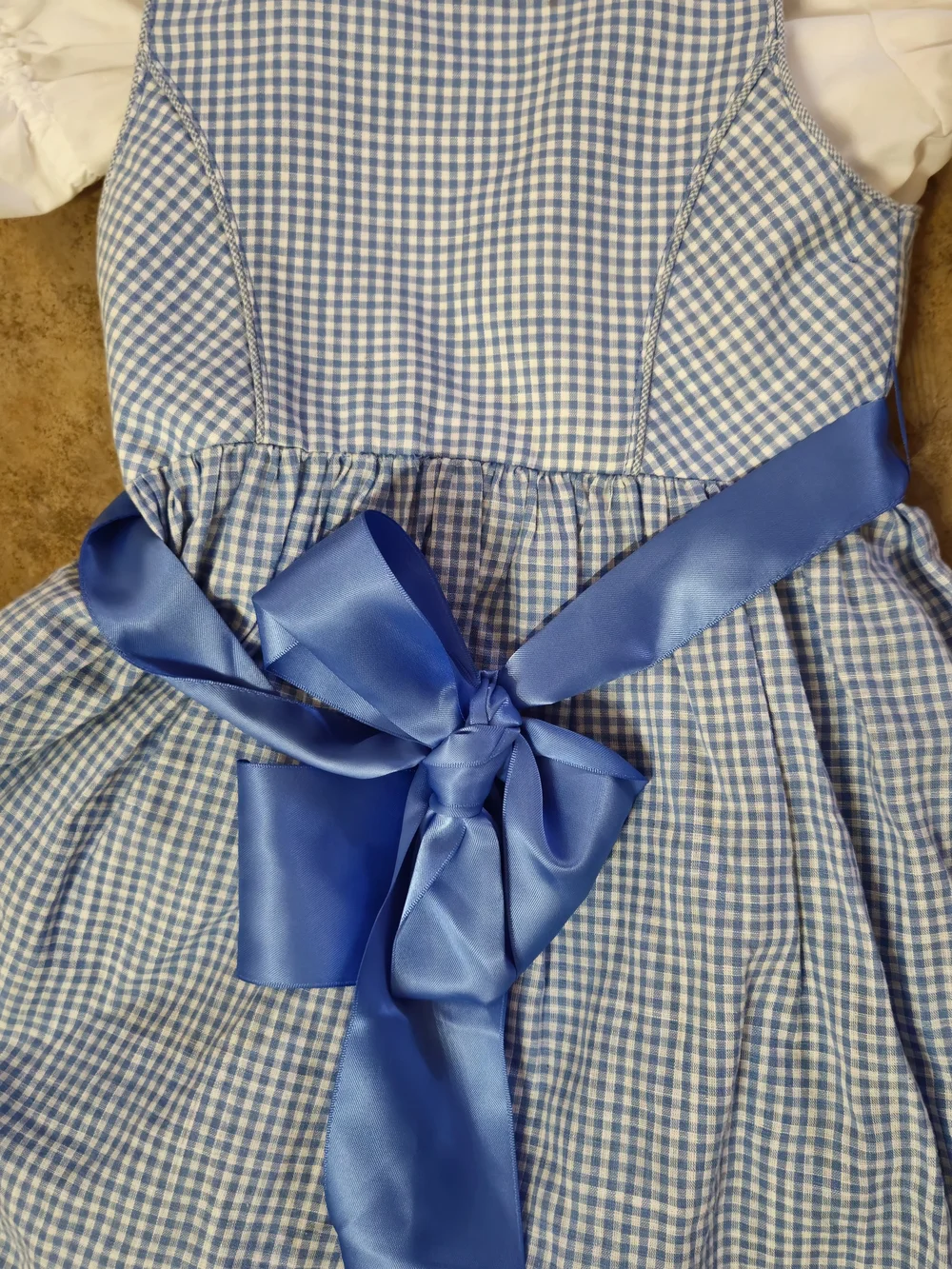 Blue Girls Dirndl Authentic Dress with White Blouse - Traditional Festive Dress